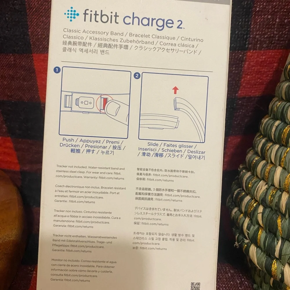 FITBIT “CHARGE 2” BAND Size Large Navy Blue Classic Accessory Band NIB